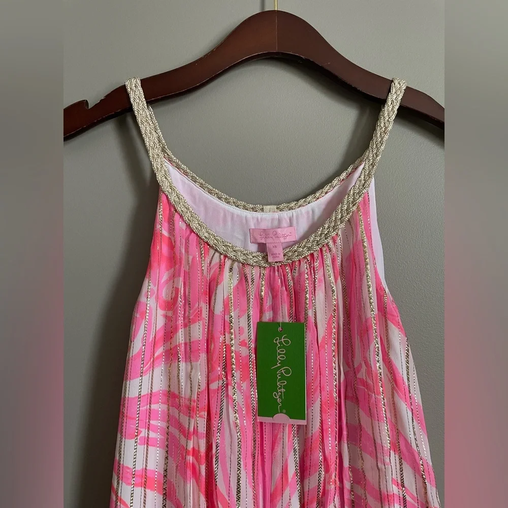 NWT Lilly Pulitzer Sienna Maxi Dress Pink Pout Shimmy Shimmy XS - Picture 2 of 4